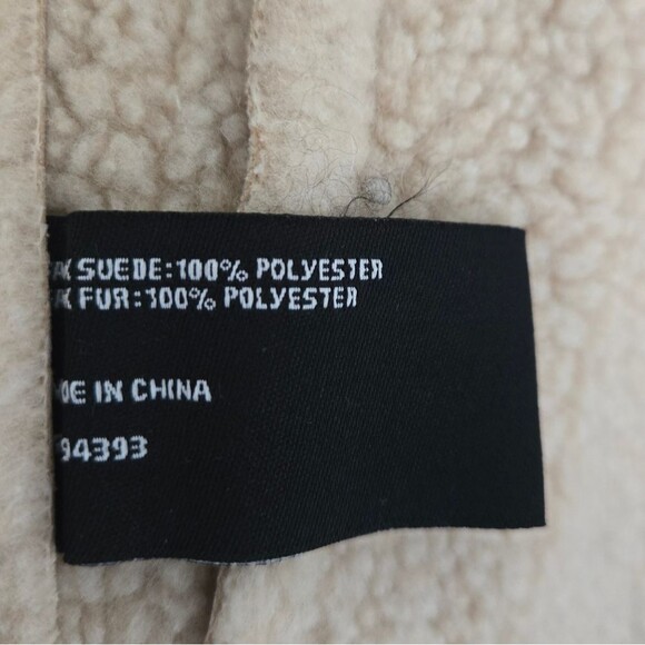 Altar'd State Beige Faux Suede Shearling Moto Jacket size small - Picture 9 of 14